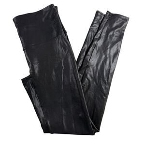 SPANX Faux Leather Leggings Black Size XL High Rise Shaping Skinny Pants